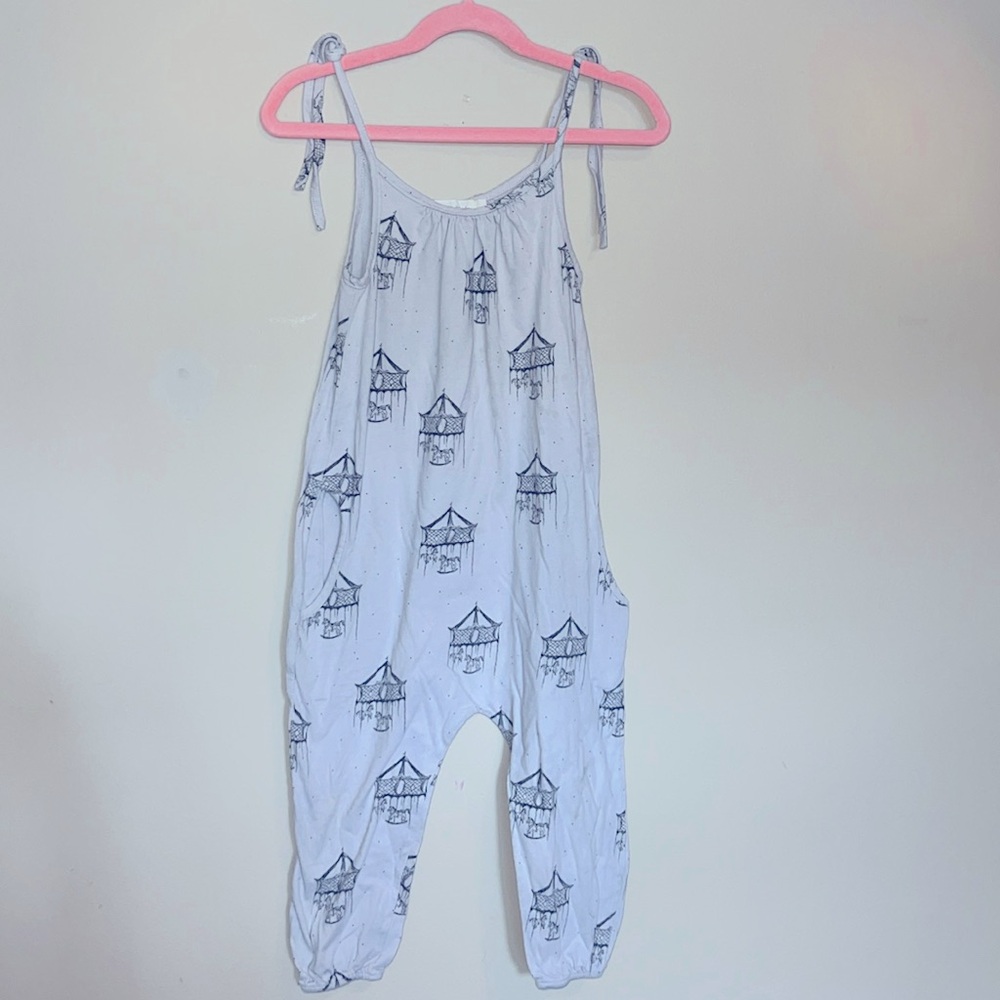 Go Gently Baby organic cotton carousel print play suit with pockets